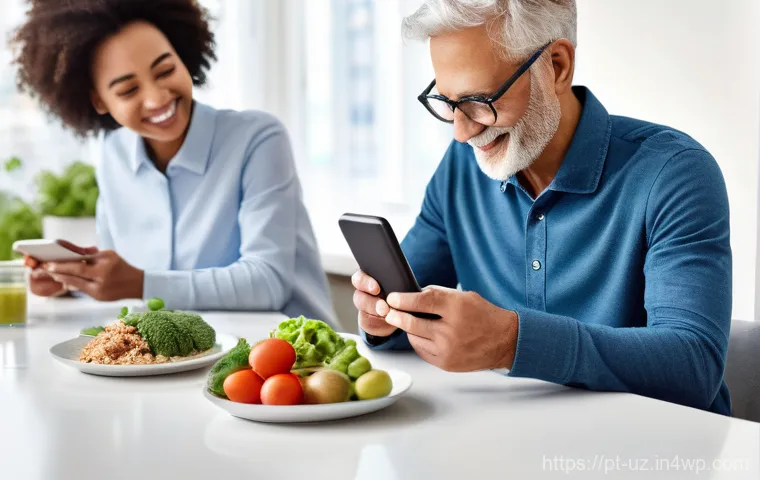 맞춤형 영양과 인공지능의 활용 사례 - **Prompt 2: Holistic Wellness Monitored by AI**
    "A serene and dynamic composition showing a pers...