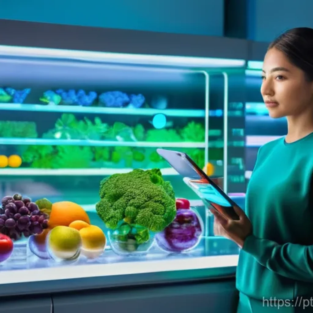 식사 패턴에 따른 맞춤형 영양 계획 - **Prompt:** A bright, clean, and futuristic laboratory or research setting. A diverse woman in her l...