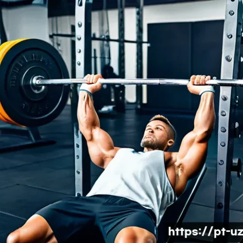 Home 33 상반신 운동과 맞춤형 영양 조합 - A fit young man performing a varied upper body workout in a modern gym environment, wearing comforta...