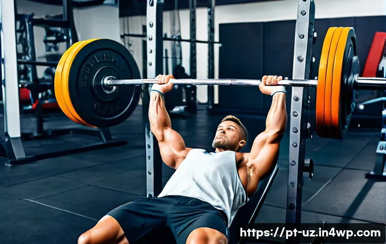 상반신 운동과 맞춤형 영양 조합 - A fit young man performing a varied upper body workout in a modern gym environment, wearing comforta...